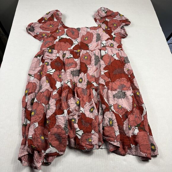 LOFT Babydoll Peasant Dress Floral Puff Sleeve Casual Cottagecore Pullover 12 - Picture 10 of 12